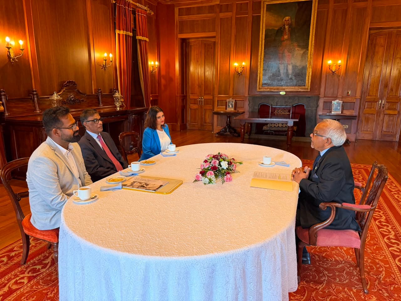 Presenting the book You Were Our Best Teachers to the President of Mauritius